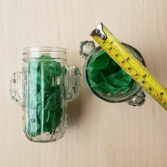 Glass Cactus Jars / Cups, Vintage 70s Inspired - Picture 6 of 8